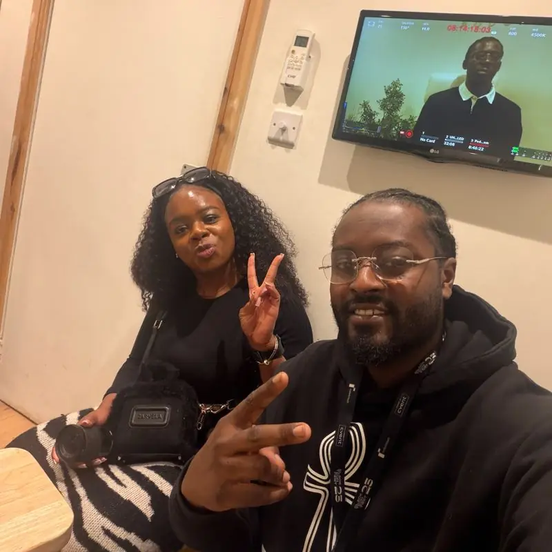 Tyler and Jauden of Team TRIYBE on set, filming a mental health video