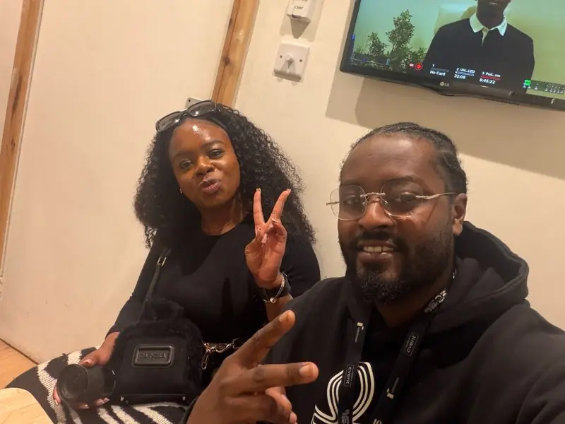 Tyler and Jauden of Team TRIYBE on set, filming a mental health video